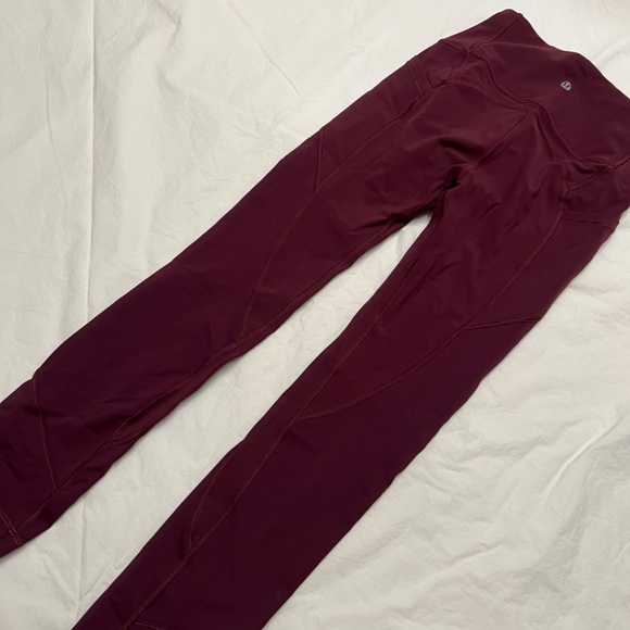 Maroon Lululemon Pants Size 2 - Picture 2 of 4